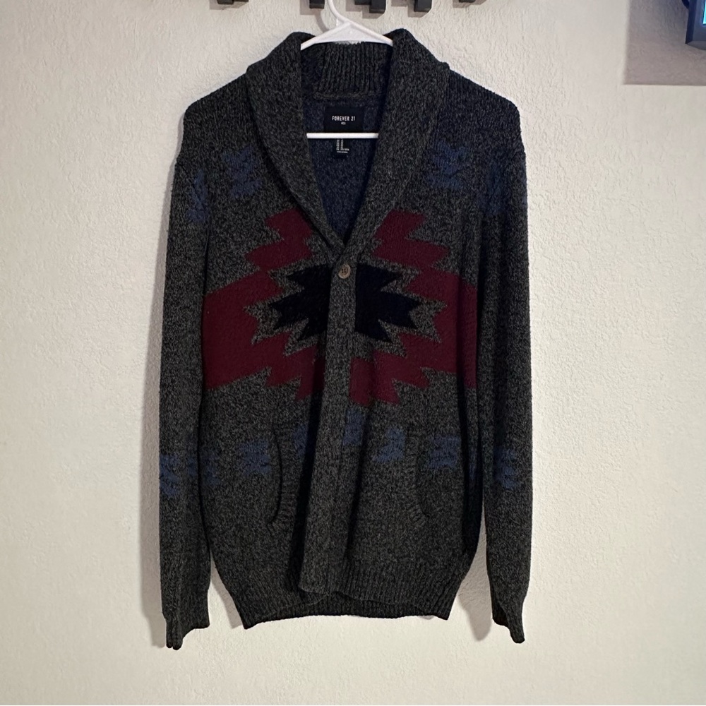 Tribal Print Knit Cardigan
